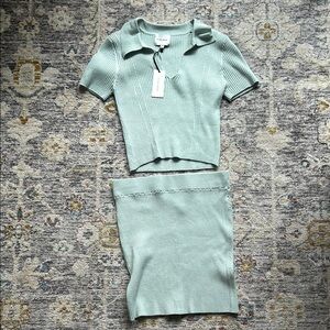 Sage Mint Ribbed Knit Set